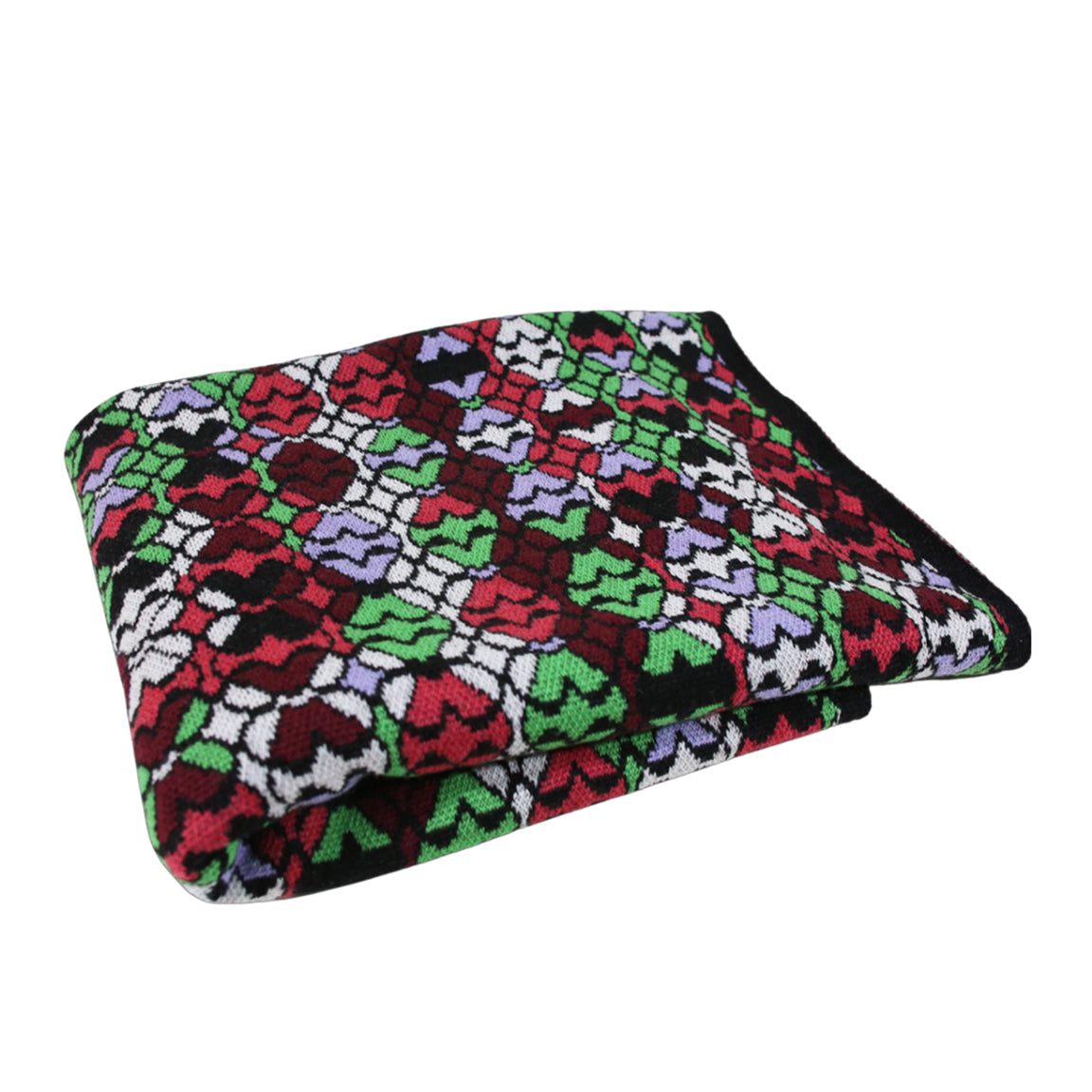 ACE OF HEARTS SCARF IN FUCHSIA LAVENDER EMERALD