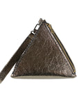 CLEO WRISTLET IN PYRAMID SHAPE METALLIC BRONZE LEATHER