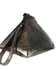 CLEO WRISTLET IN PYRAMID SHAPE METALLIC BRONZE LEATHER