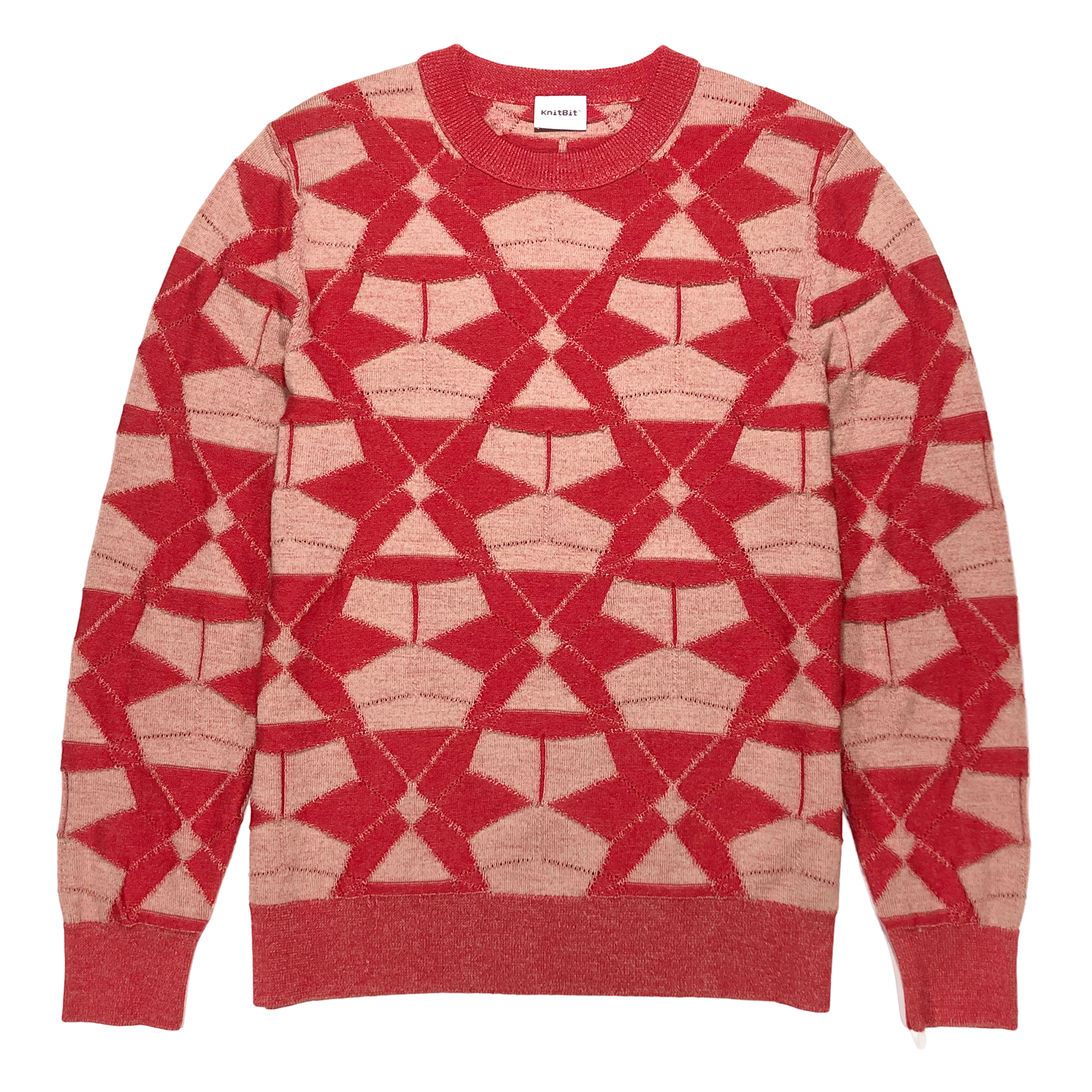 DELTA MERINO CREW NECK PULLOVER in RED CAMEL