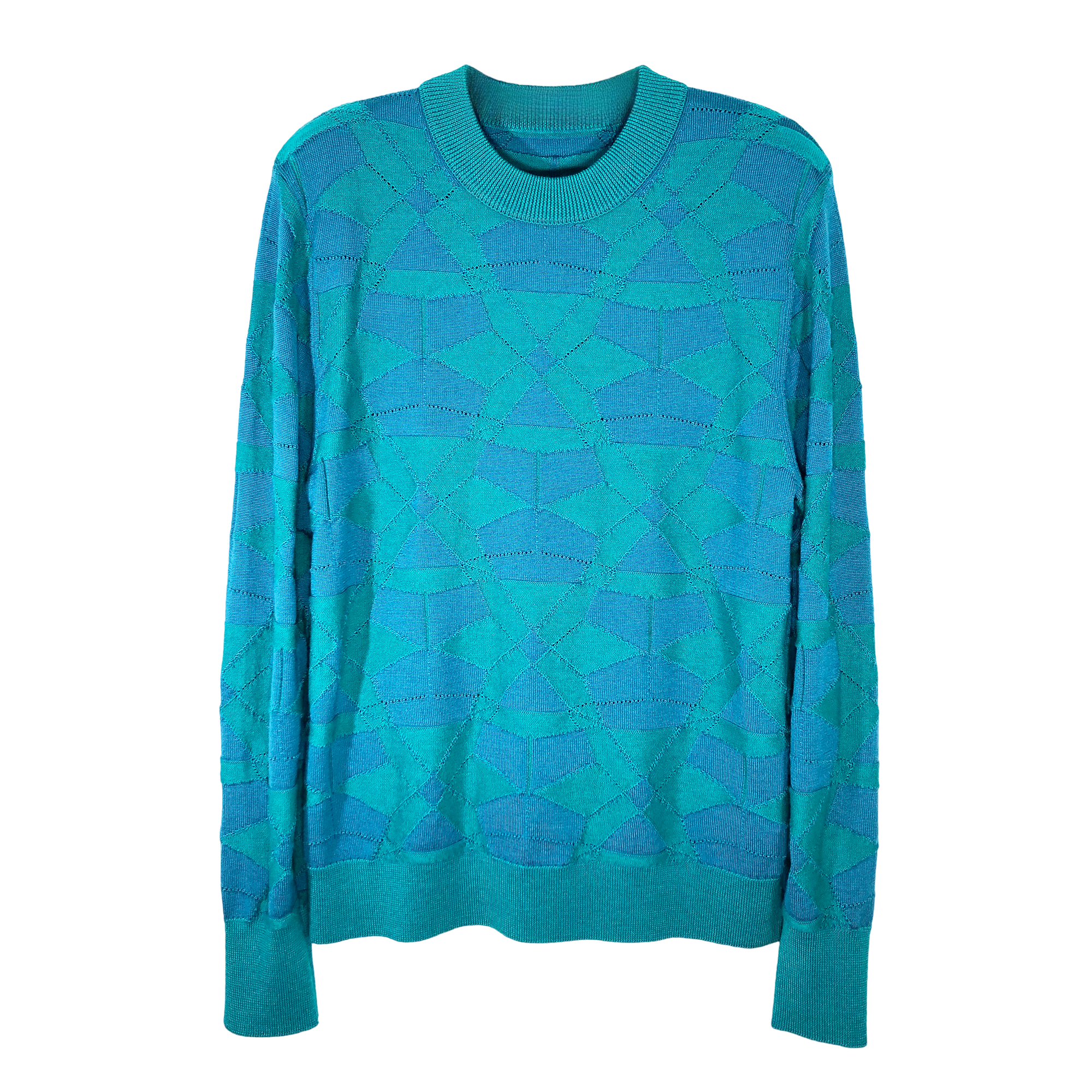 DELTA MERINO CREW NECK PULLOVER in TEAL JADE