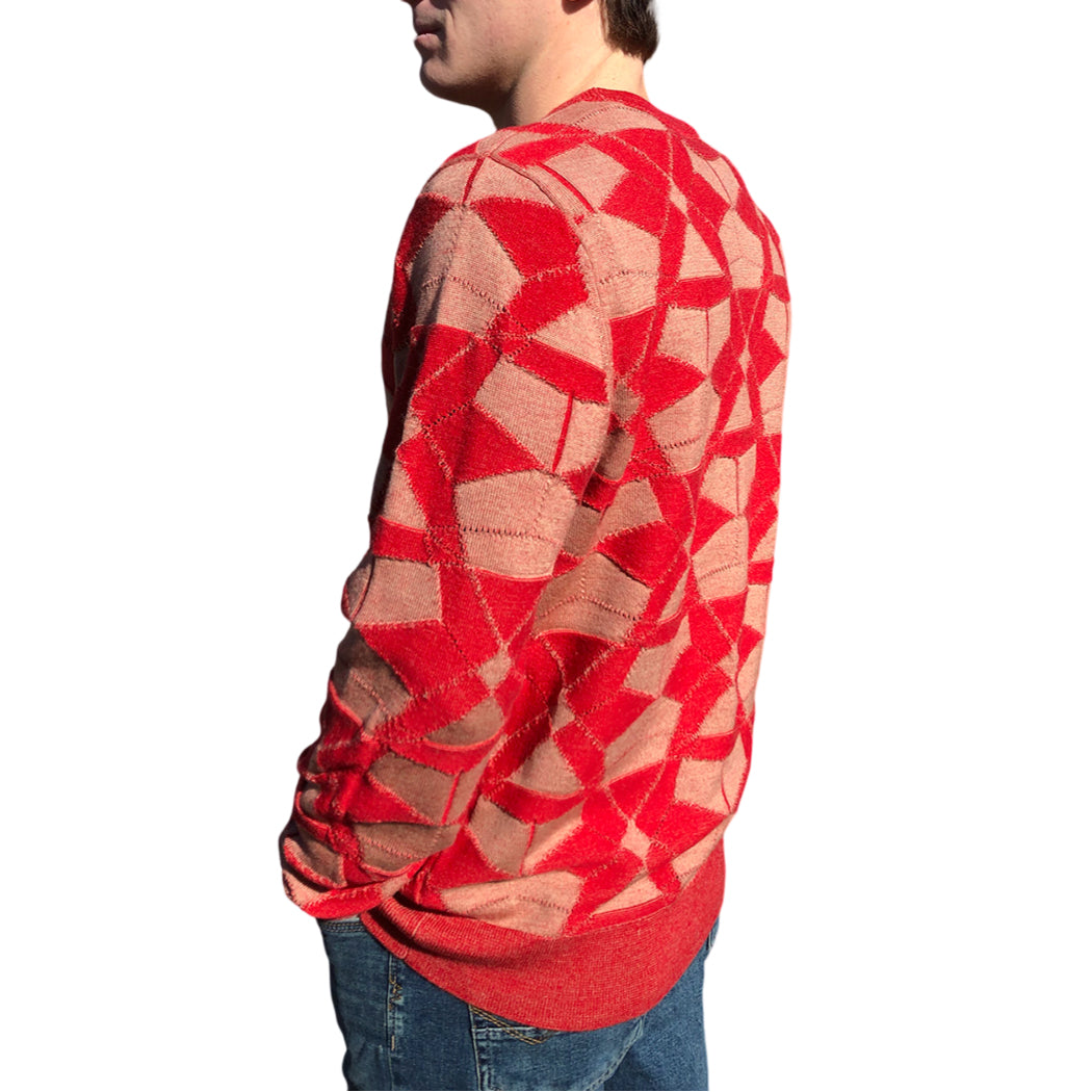 DELTA MERINO CREW NECK PULLOVER in RED CAMEL