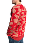 DELTA MERINO CREW NECK PULLOVER in RED CAMEL