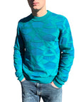 DELTA MERINO CREW NECK PULLOVER in TEAL JADE