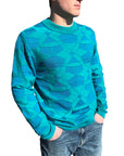 DELTA MERINO CREW NECK PULLOVER in TEAL JADE