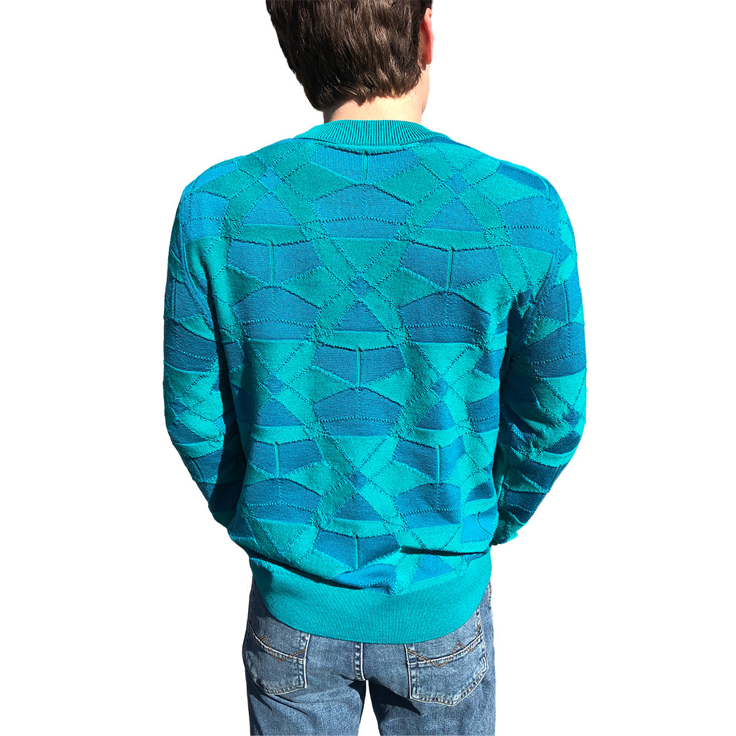 DELTA MERINO CREW NECK PULLOVER in TEAL JADE