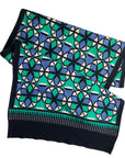 FLOWER OF LIFE SCARF IN BLUE EMERALD