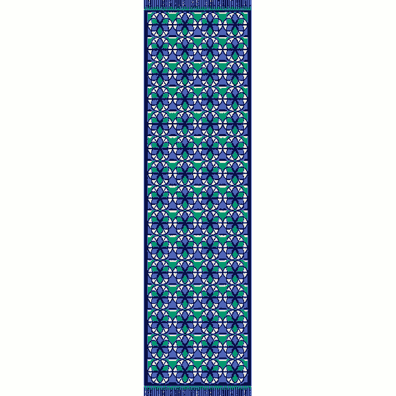 FLOWER OF LIFE SCARF IN BLUE EMERALD