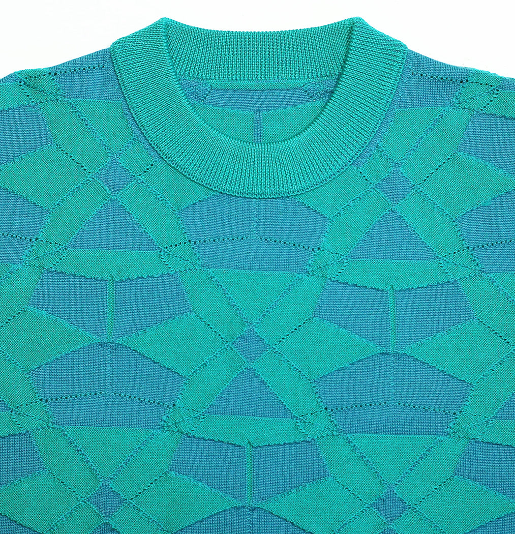 DELTA MERINO CREW NECK PULLOVER in TEAL JADE