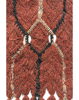 BEATRIX ARTISANS-MADE PURE CASHMERE MACRAME' SCARF IN RUST COCOA BEIGE